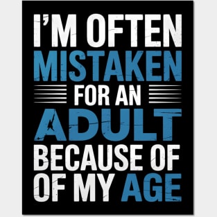 Mistaken Adult Quote Sarcastic Humor I'm Often Mistaken Posters and Art